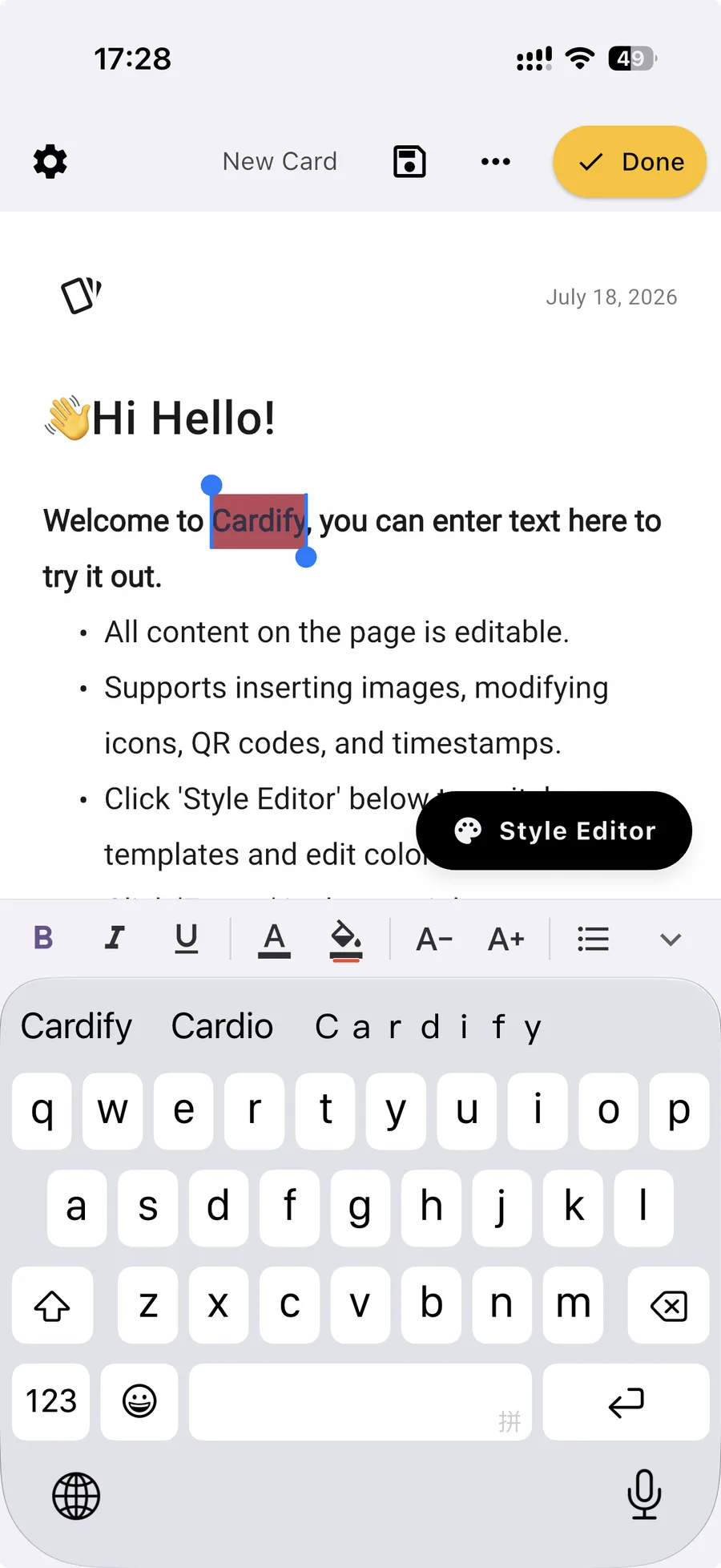Rich Text Free Editing