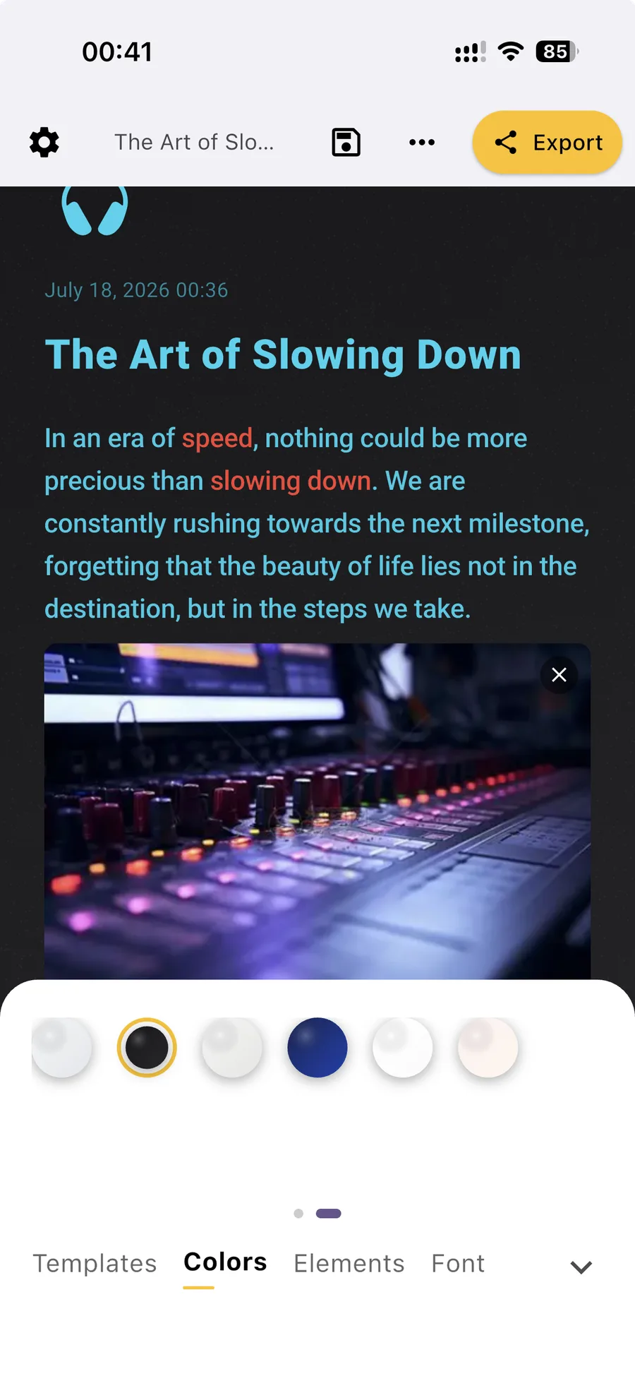 Long text input editor